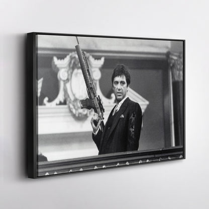 Scarface Poster – Al Pacino with Gun Canvas Print Wall Art Home Decor
