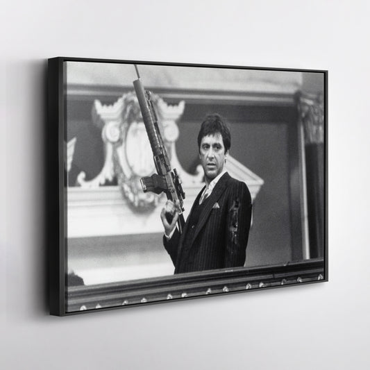 Scarface Poster – Al Pacino with Gun Canvas Print Wall Art Home Decor