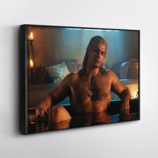 Henry Cavill Geralt Bathtub Canvas Wall Art – Witcher TV Series Decor