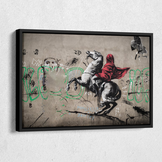 Banksy 'Napoleon on Horse' Canvas Print - Framed Wall Art