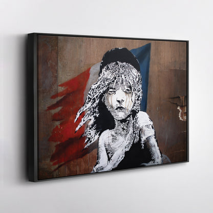 Banksy 'Les Misérables' Paris Mural Canvas Print - Framed Wall Art