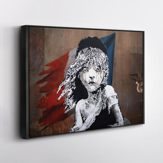Banksy 'Les Misérables' Paris Mural Canvas Print - Framed Wall Art
