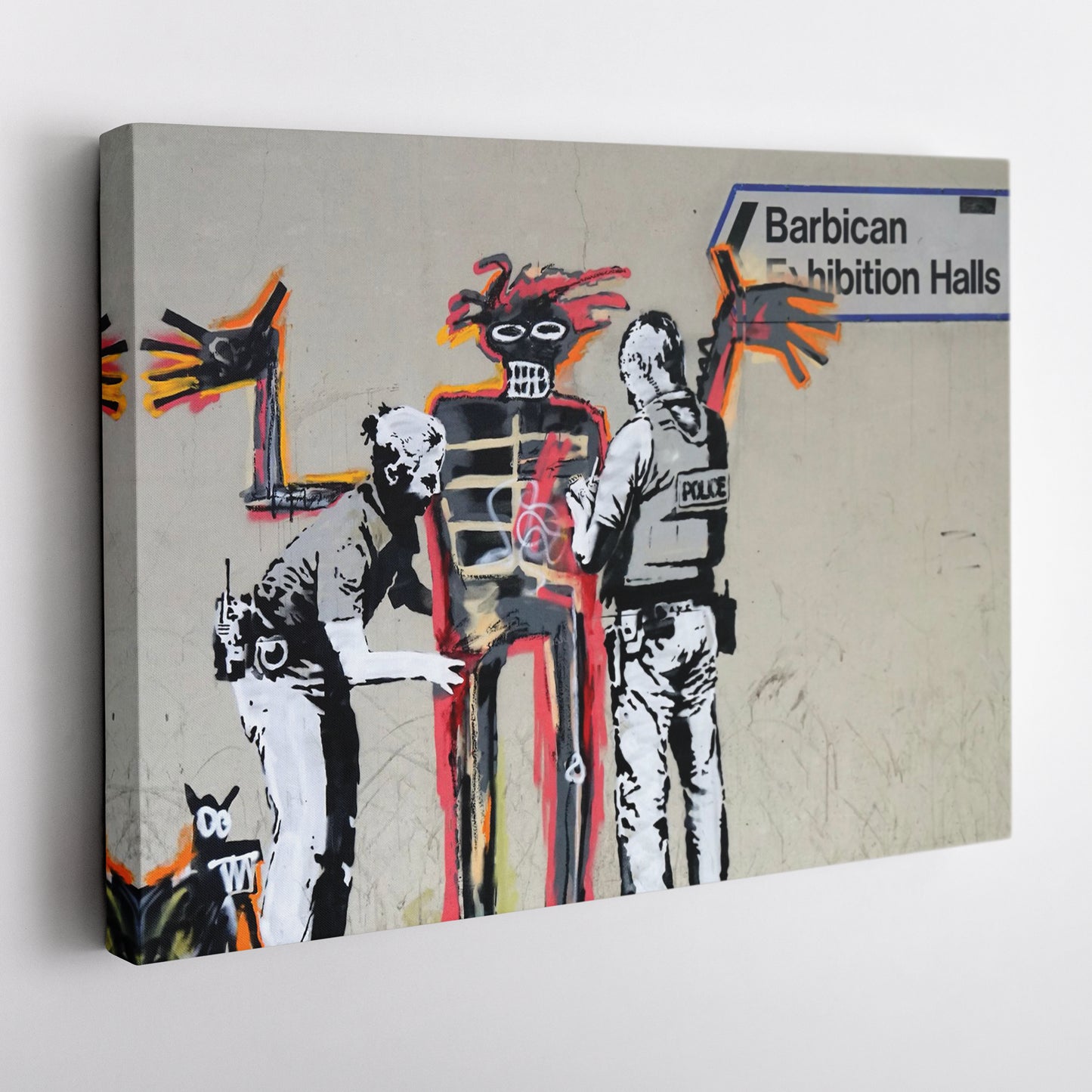 Banksy x Basquiat 'Installer' Canvas Print - Framed Wall Art