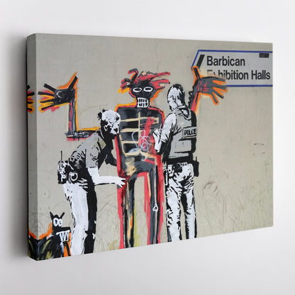 Banksy x Basquiat 'Installer' Canvas Print - Framed Wall Art