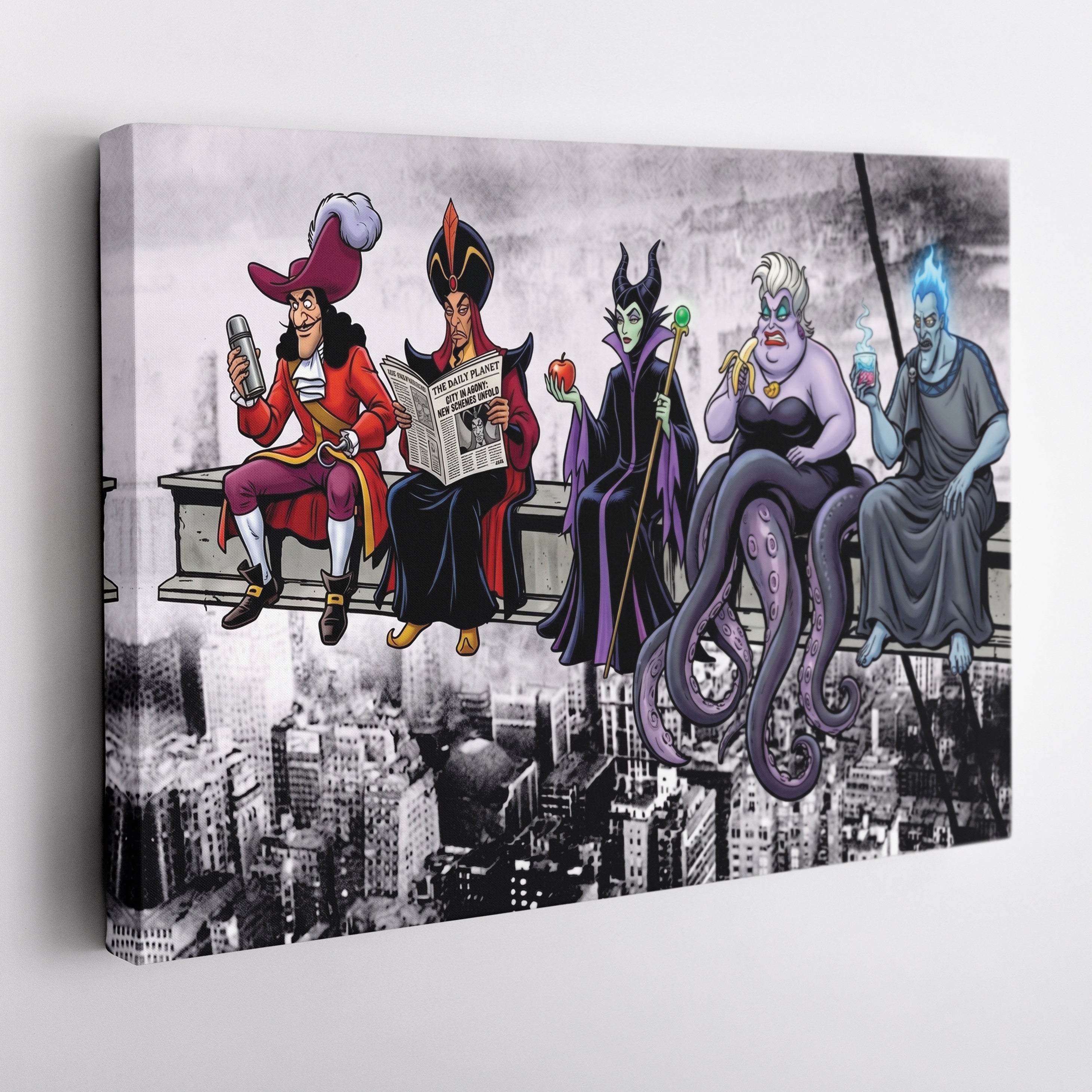 Disney Villains Lunch Atop a Skyscraper Canvas Wall Art – Fenin