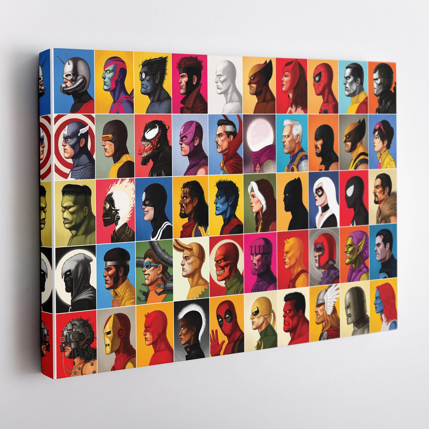 Marvel Headshots Canvas Art - Comic Book Hero Wall Decor