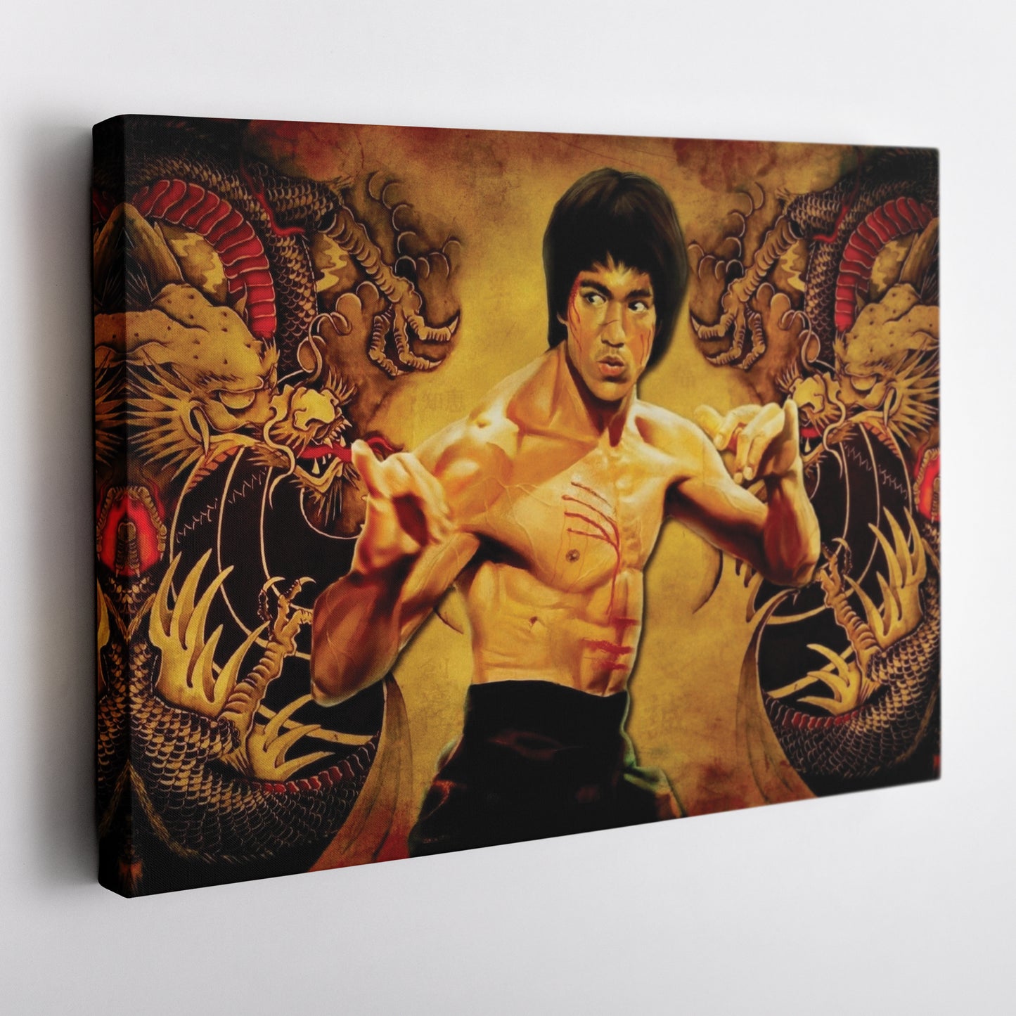 Bruce Lee Martial Art Dragons Canvas Wall Art – Fighter's Legacy Decor