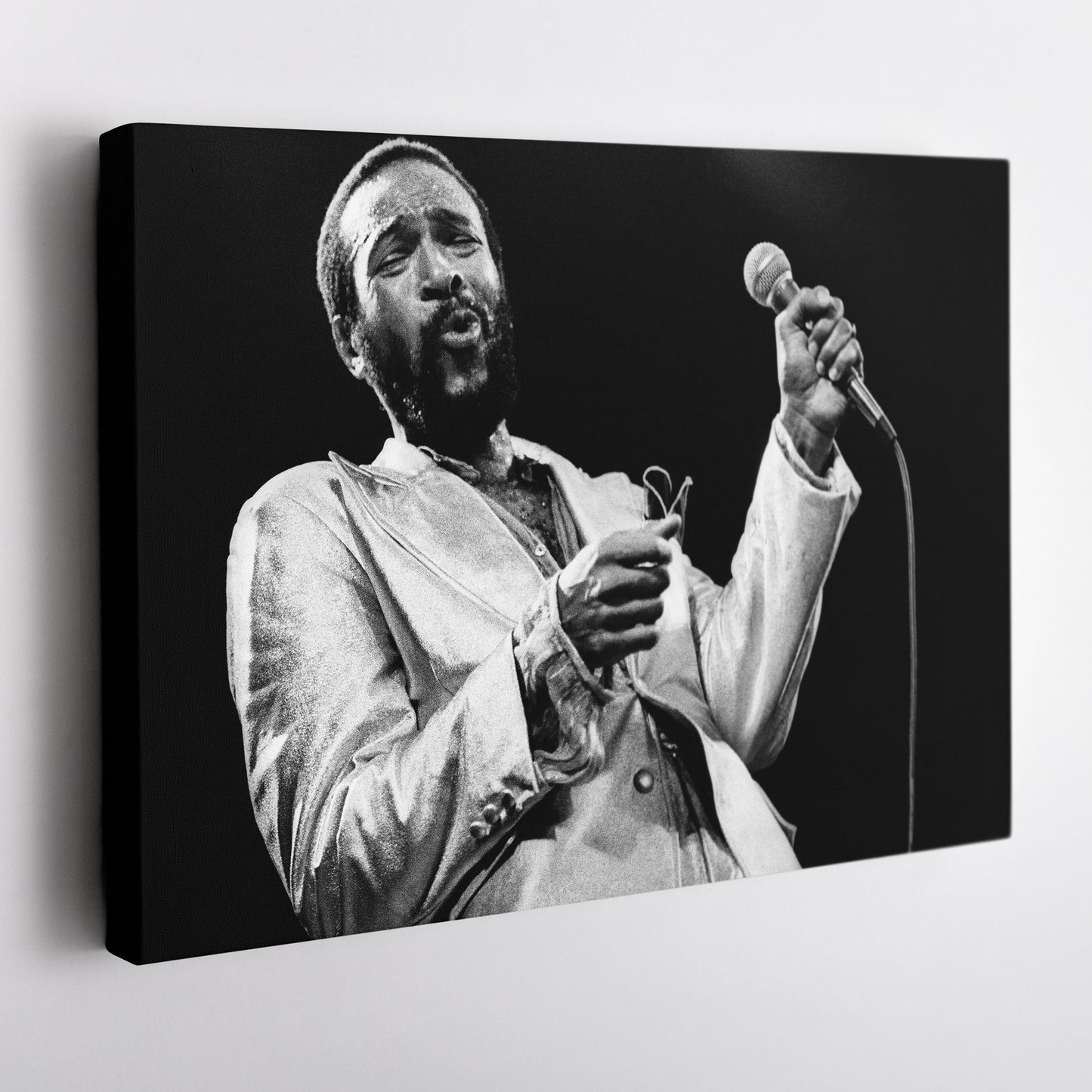 Marvin Gaye Black and White Canvas Art – Soul Singer Poster Wall Decor