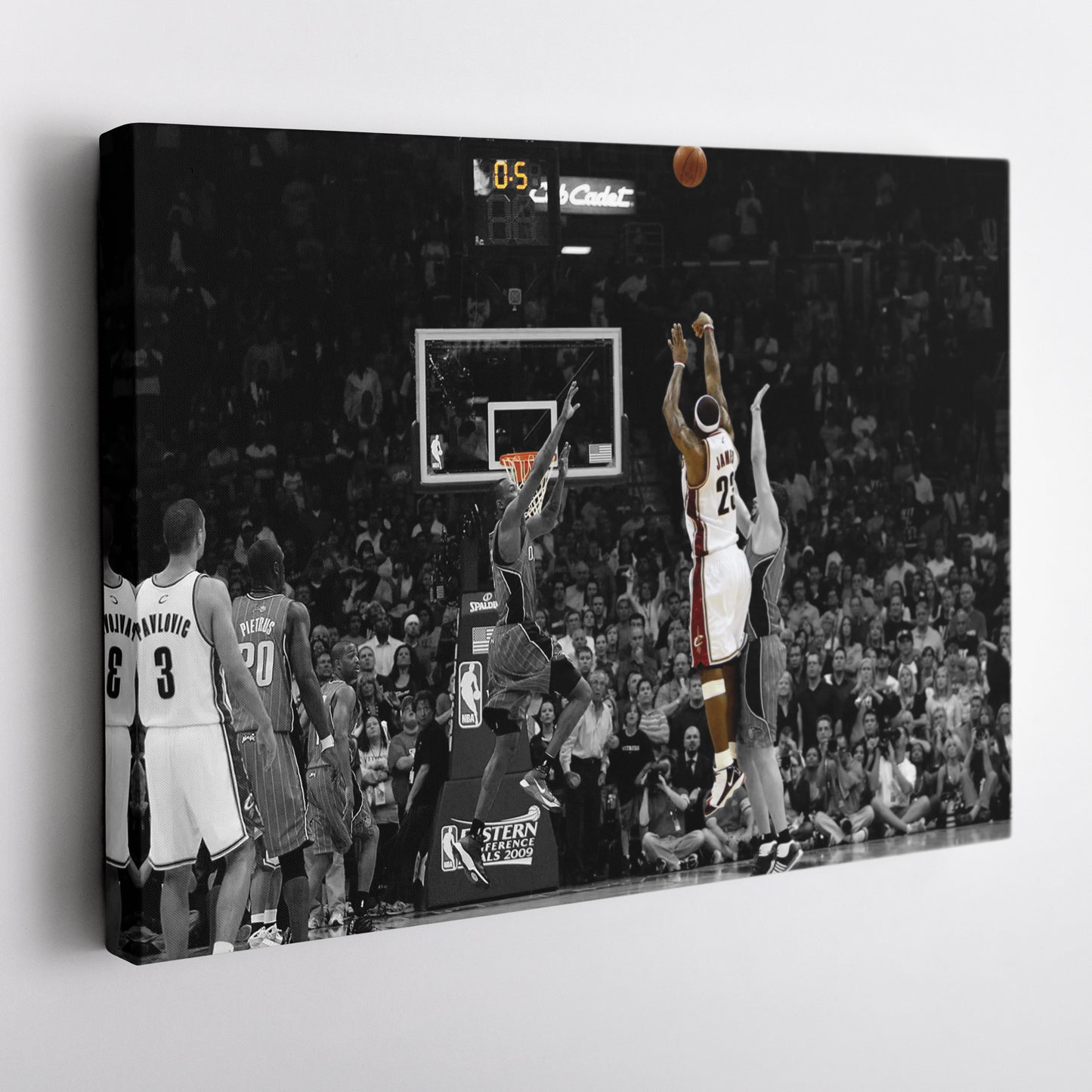 LeBron James Hits Game-Winning Buzzer vs Magic Canvas Wall Art Decor - NBA Playoff Art