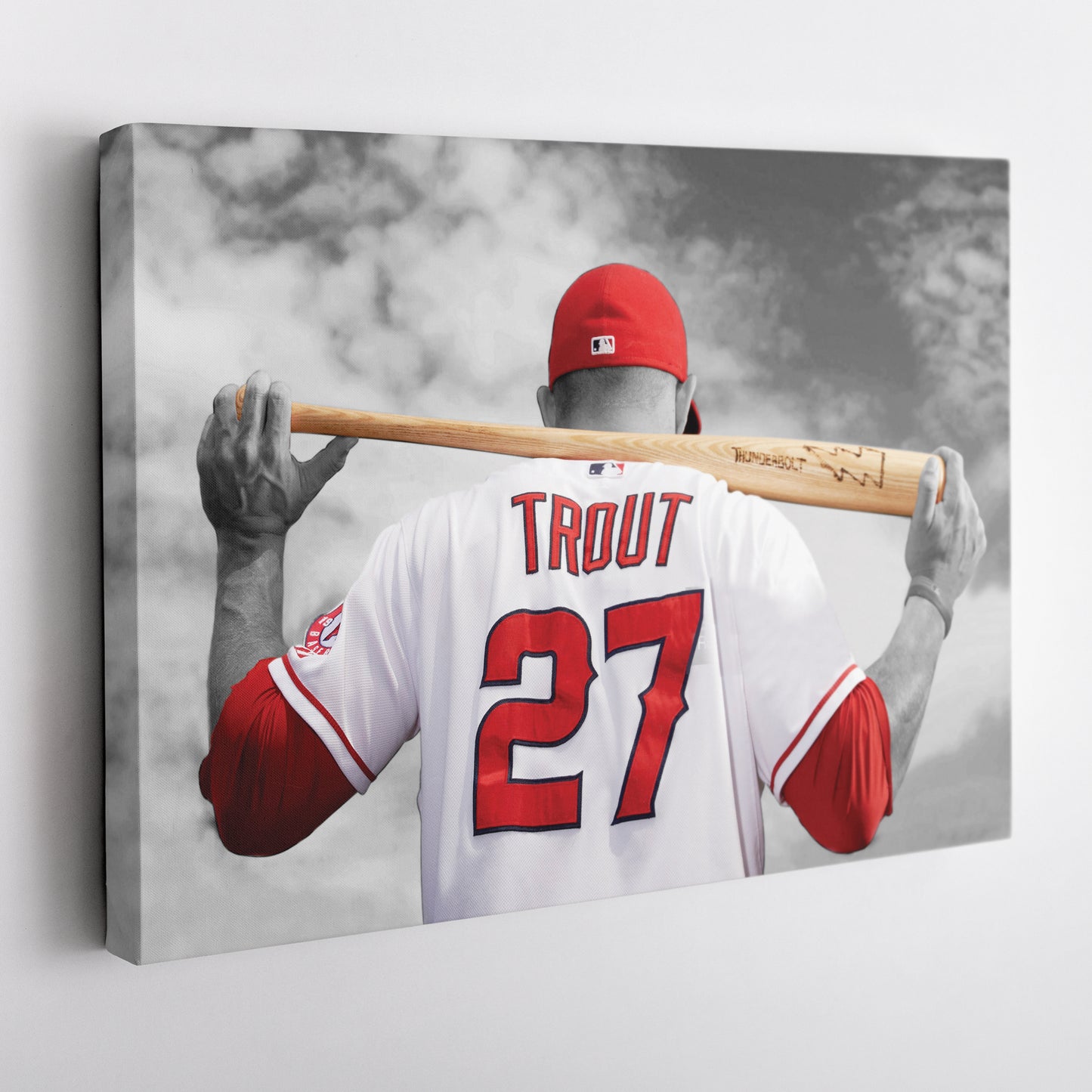 Mike Trout MLB Canvas Wall Art – Los Angeles Angels Baseball Star Decor