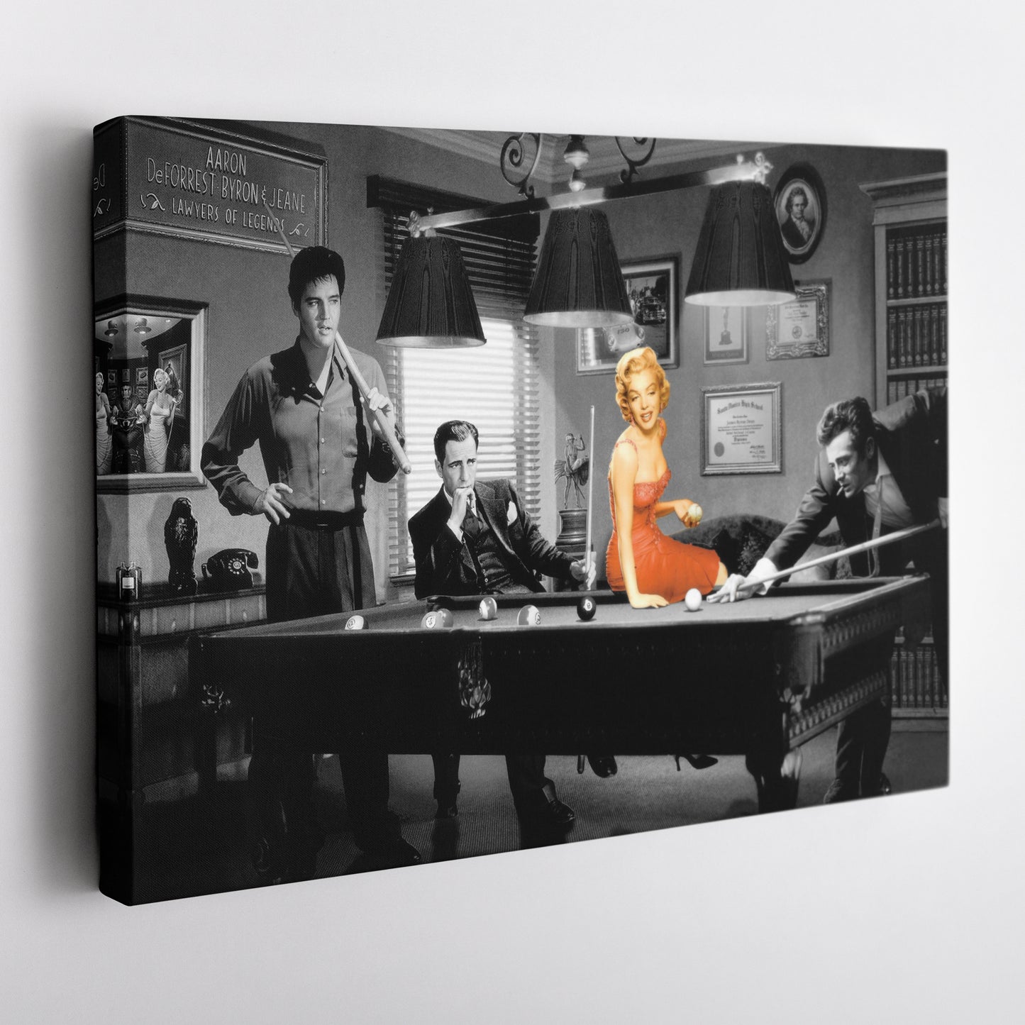 Marilyn Monroe & Elvis Presley Billiard - Canvas Wall Art Decor