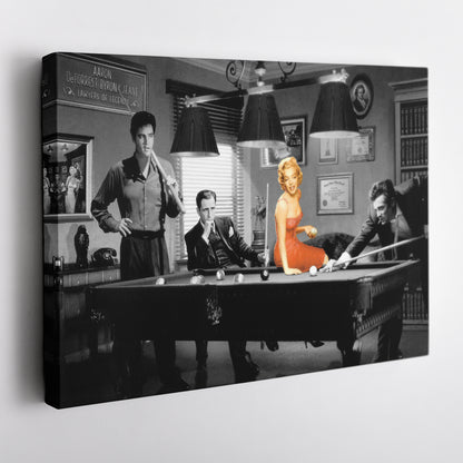 Marilyn Monroe & Elvis Presley Billiard - Canvas Wall Art Decor