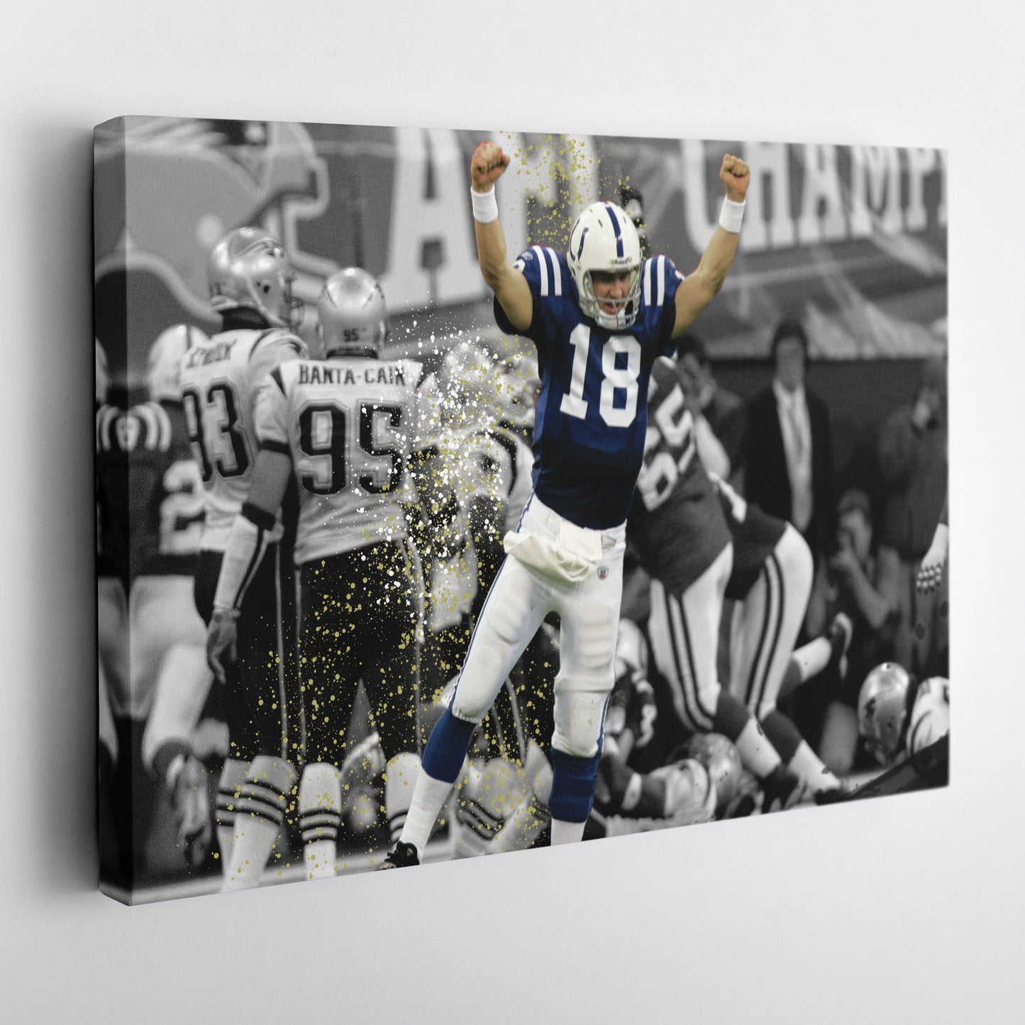 Peyton Manning AFC Championship Canvas Art - NFL Colts vs. Patriots