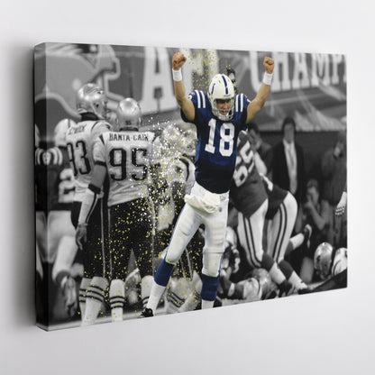 Peyton Manning AFC Championship Canvas Art - NFL Colts vs. Patriots