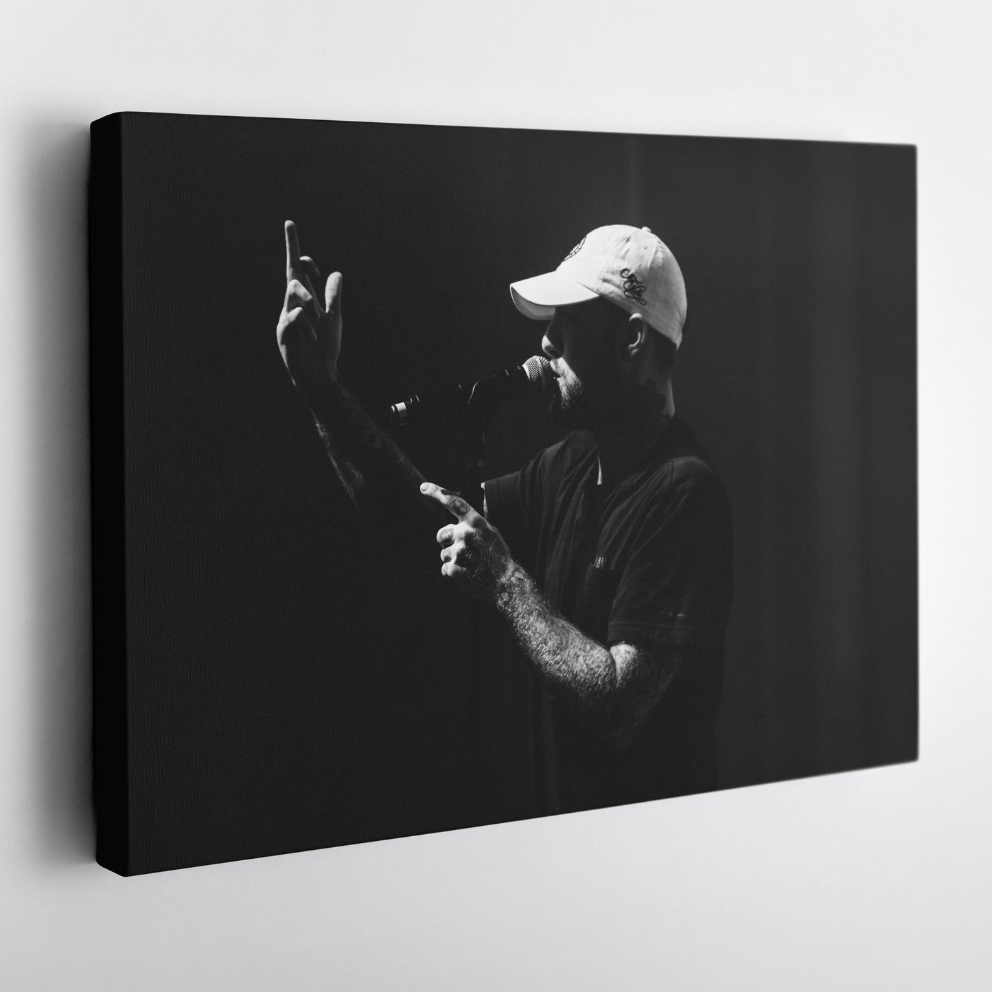 Mac Miller Black and White Canvas Wall Art – Rap Icon Tribute
