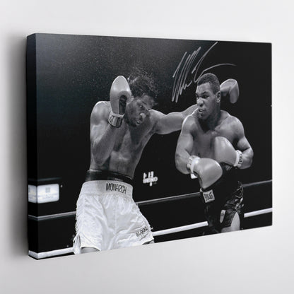 Mike Tyson Boxing Poster with Sign – Canvas Art Wall Decor