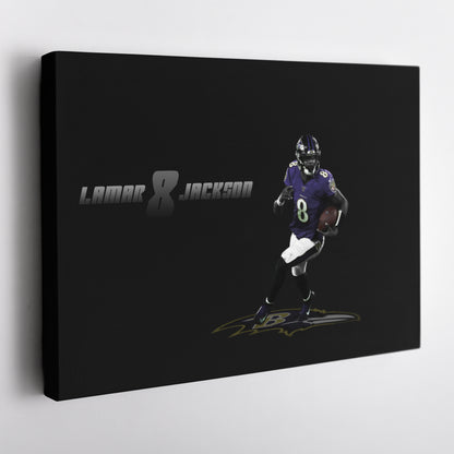 Lamar Jackson Baltimore Ravens Canvas Wall Art – MVP Football Star Poster