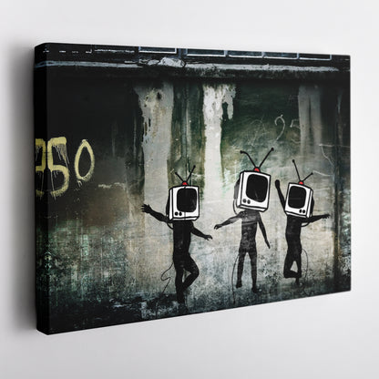 Banksy 'Television' Canvas Print - Framed Wall Art