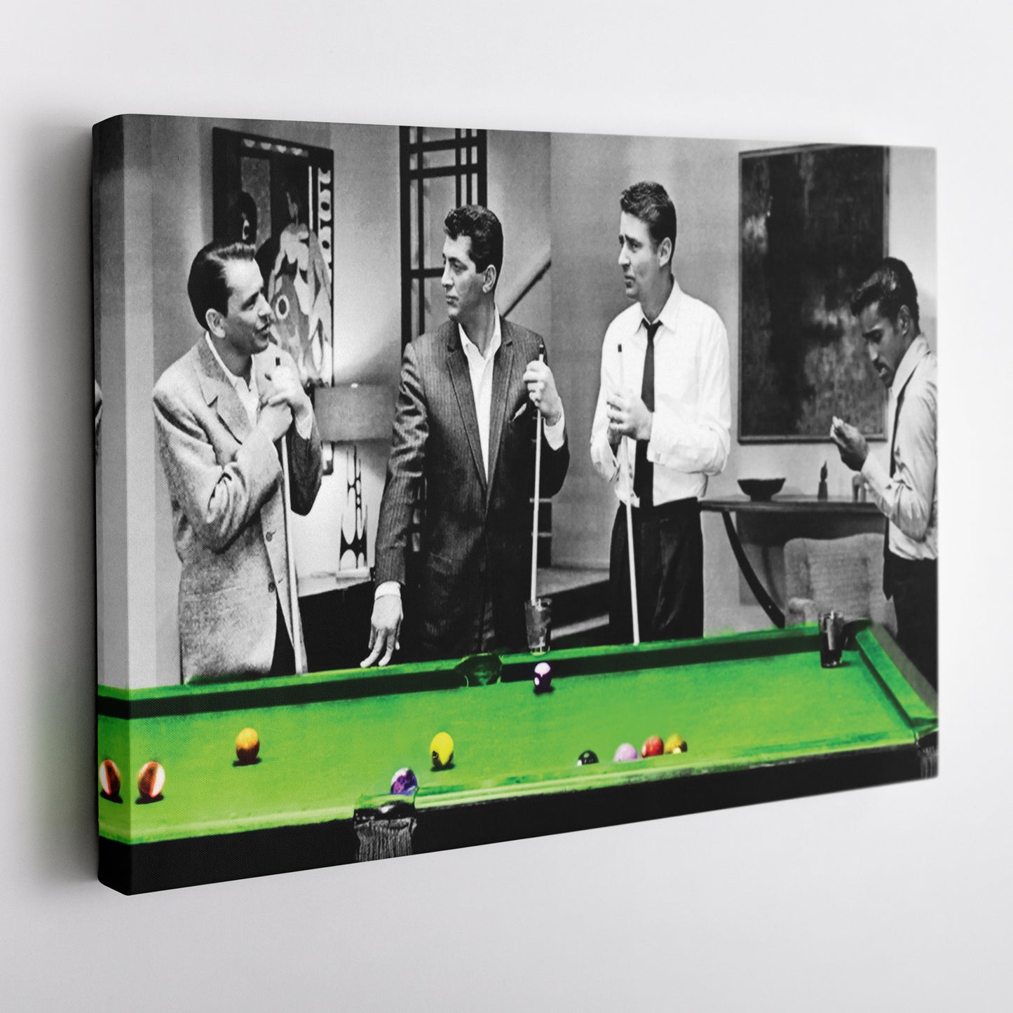 The Rat Pack - Playing Pool Canvas Wall Art Decor