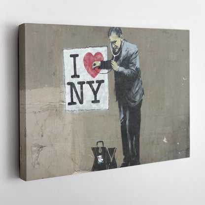 Banksy 'Love New York' Canvas Print - Framed Wall Art
