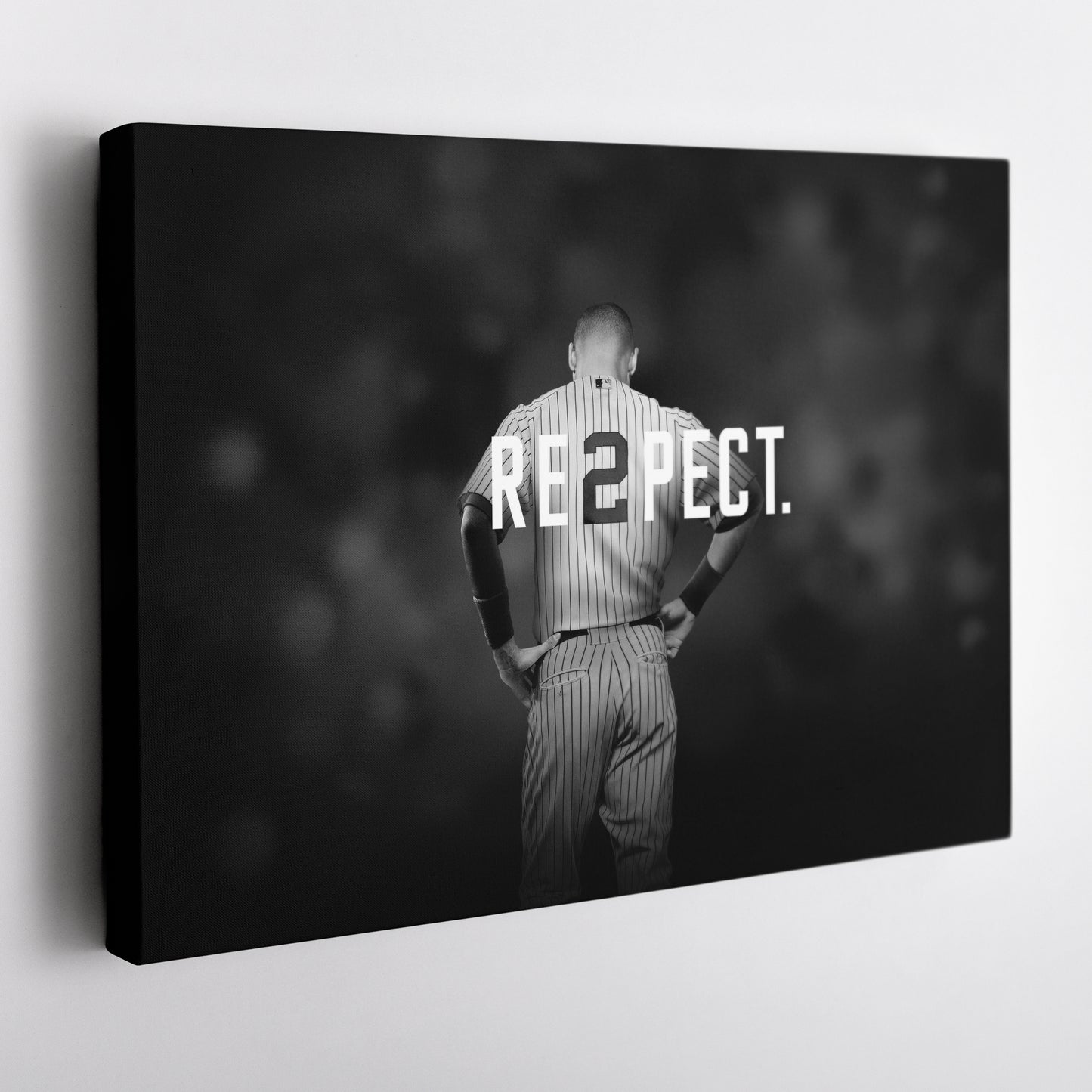 Derek Jeter Baseball Black and White Canvas Wall Art – MLB Legend Decor