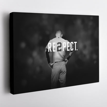 Derek Jeter Baseball Black and White Canvas Wall Art – MLB Legend Decor