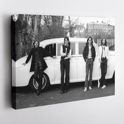 The Beatles Car Music Group Canvas Wall Art – Iconic Band Decor