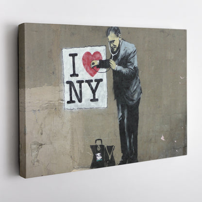Banksy 'Love New York' Canvas Print - Framed Wall Art