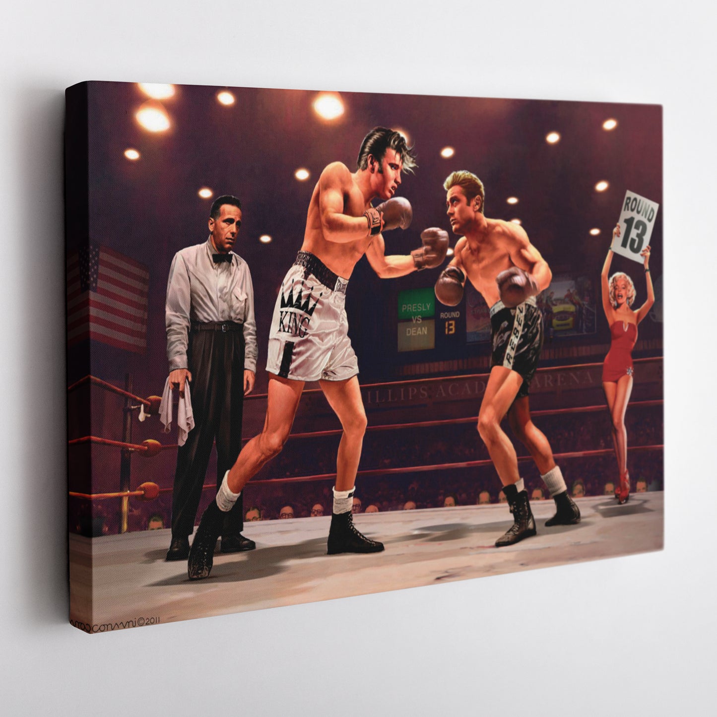 Marilyn Monroe, Elvis Presley & James Dean - Boxing Canvas Wall Art Decor