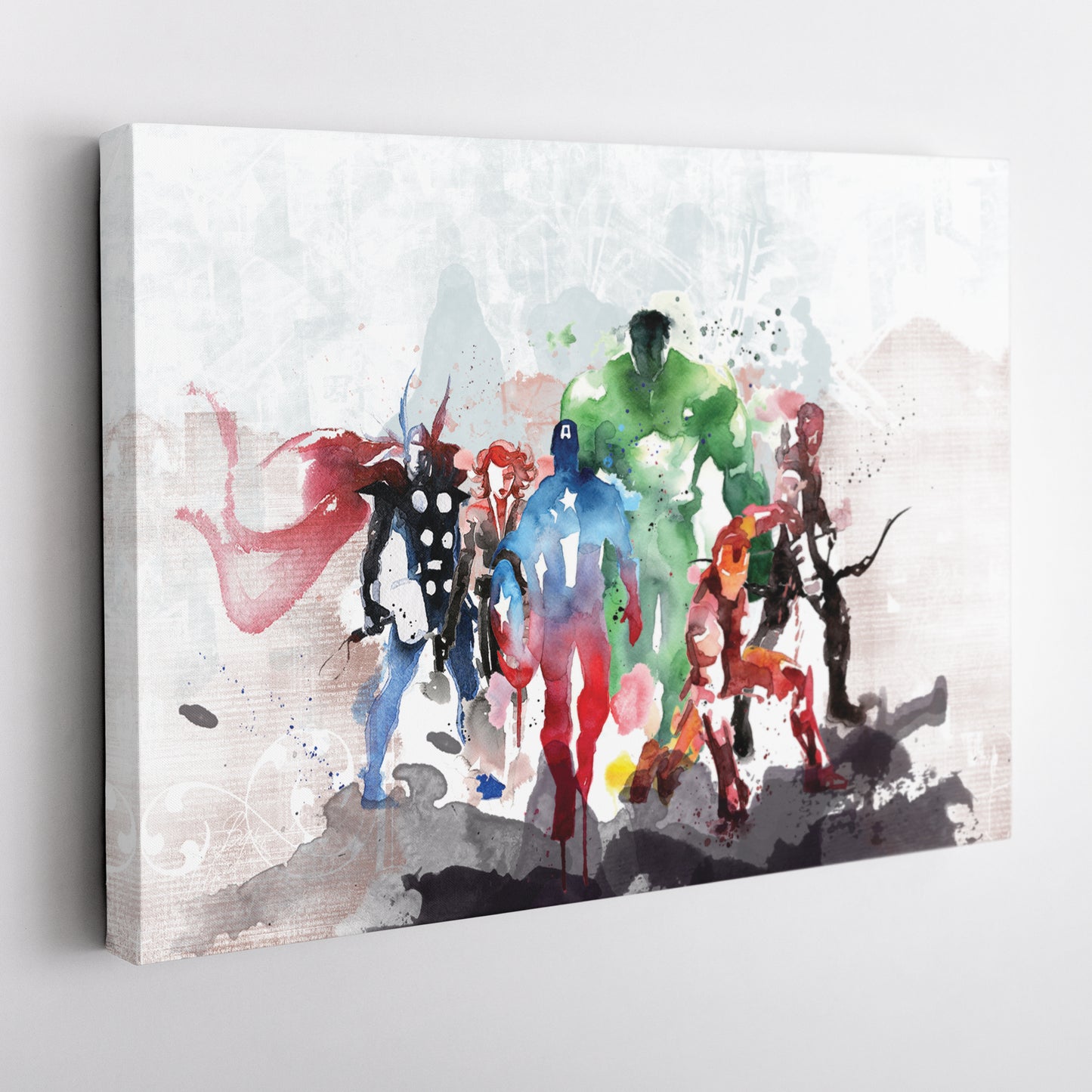 Marvel Avengers Superheroes - Watercolor Painting Canvas Wall Art Decor