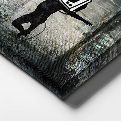 Banksy 'Television' Canvas Print - Framed Wall Art