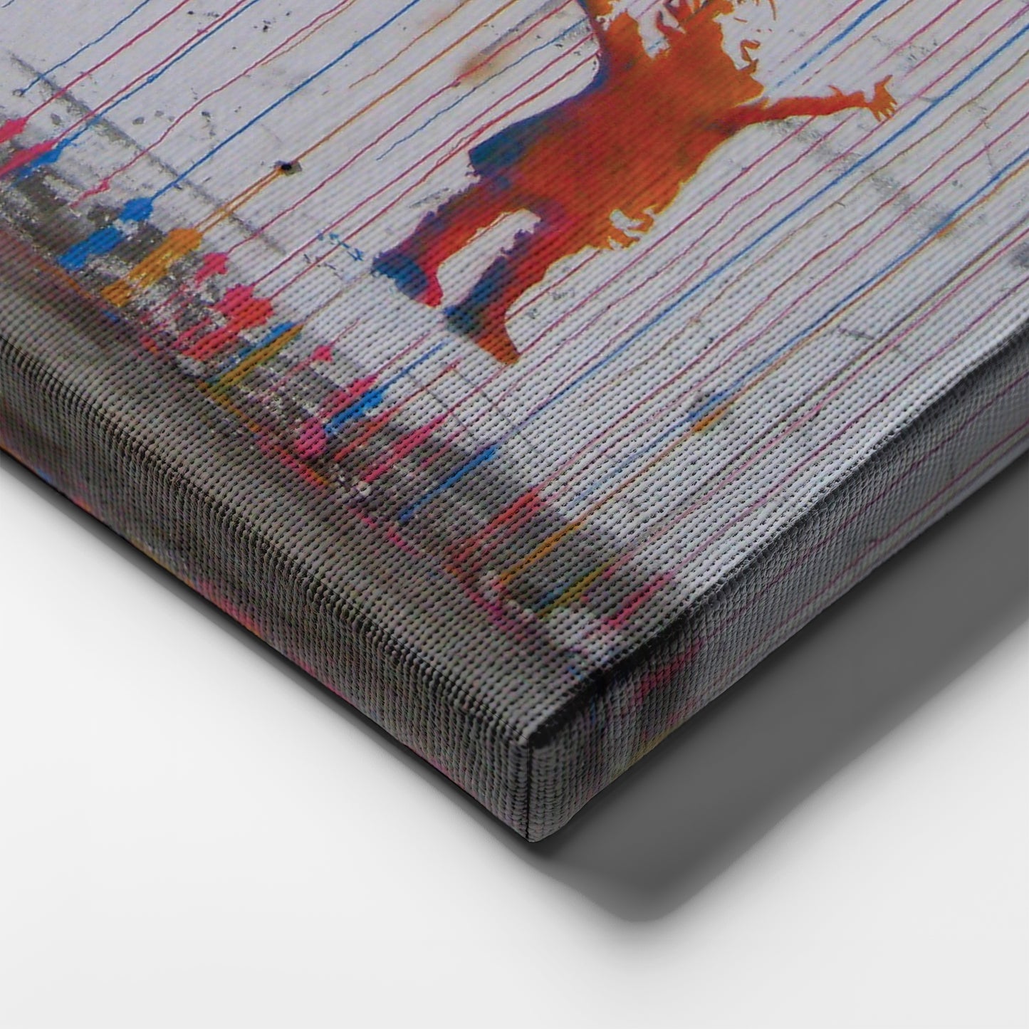 Banksy 'Raining Paint' Minimalist Canvas Print - Framed Wall Art