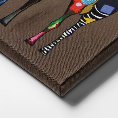 Abstract Colorful Zebra Print - Canvas Wall Art