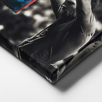 Lionel Messi Iconic Celebration Canvas Wall Art – Football Star Poster