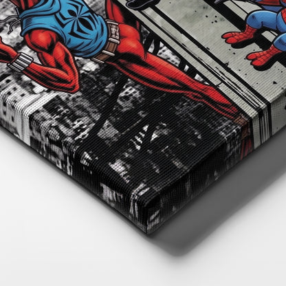 Spider Verse Lunch Atop a Skyscraper Canvas Wall Art