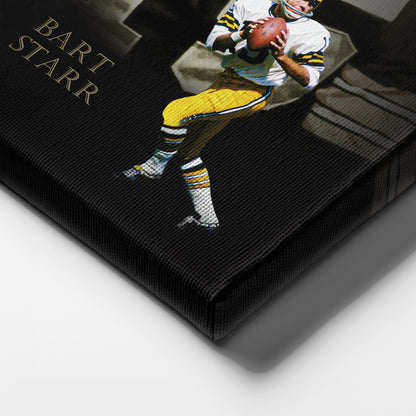 Bart Starr Green Bay Packers NFL Legend Canvas Art – Football Wall Decor