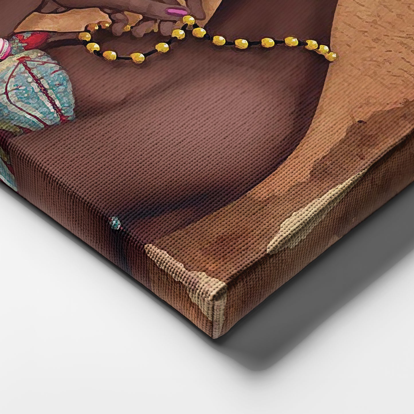 Girl with Yellow Necklace Canvas Wall Art – Beautiful Portrait Decor