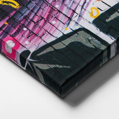 Banksy 'Cool Girl on Wall' Canvas Print - Framed Street Art