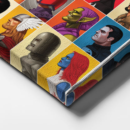Marvel Headshots Canvas Art - Comic Book Hero Wall Decor
