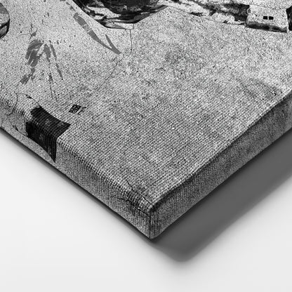 Roger Federer Tennis Canvas Wall Art – Grunge Texture Sports Legend Decor