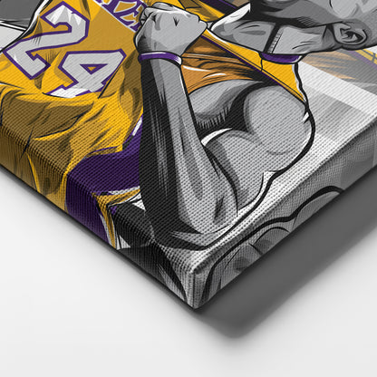 Kobe Bryant Basketball Player with Effect Canvas Wall Art – Dynamic Sports Print