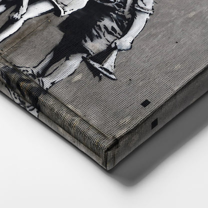 Banksy 'Lady Shower' Canvas Print - Framed Wall Art