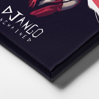 Django Unchained Illustration Canvas Wall Art – Western Movie Decor