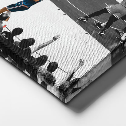 Stephen Curry No-Look Shot Canvas Art - NBA Golden State Warriors Decor