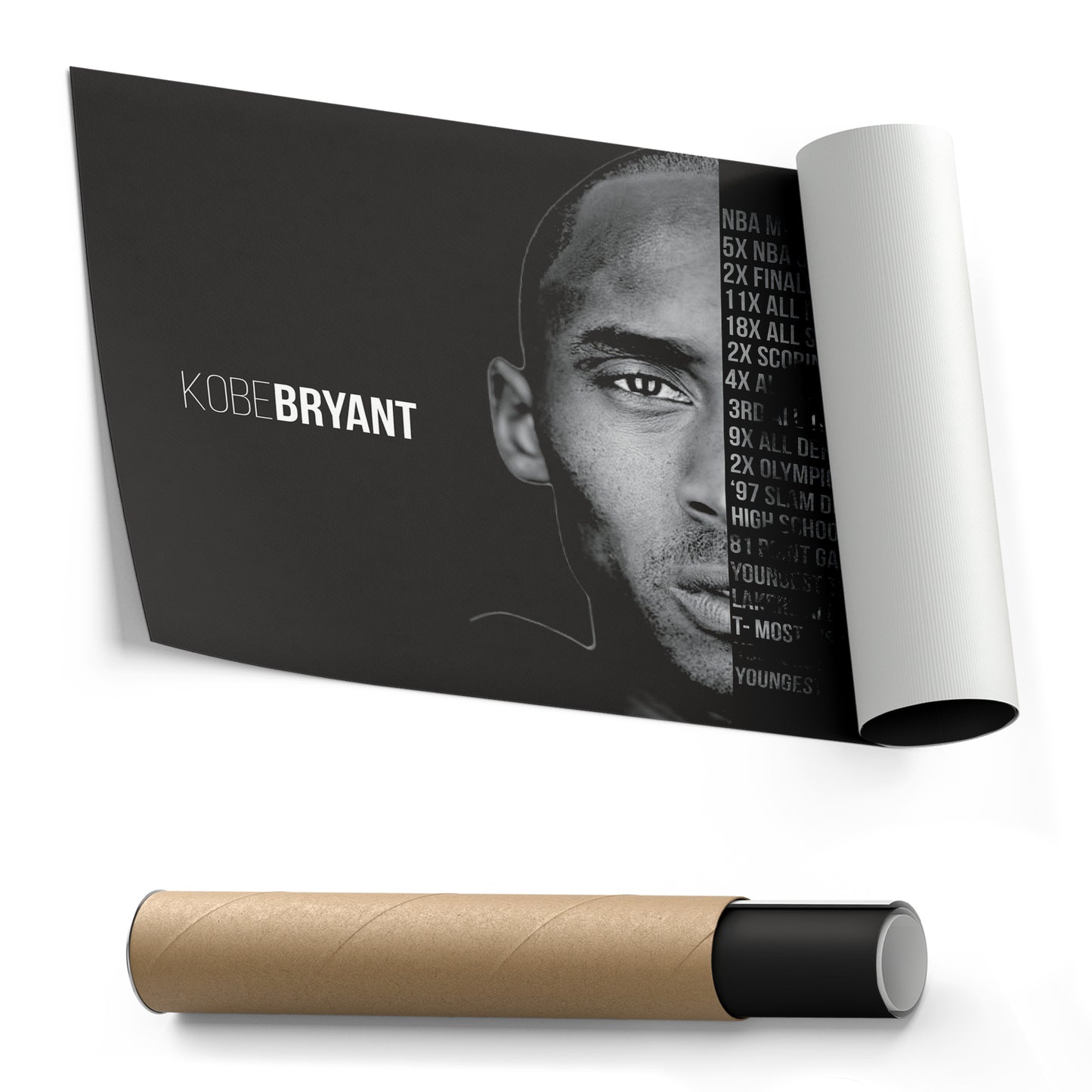 Black Mamba Career Kobe Bryant Canvas Wall Art – Basketball Legend Print