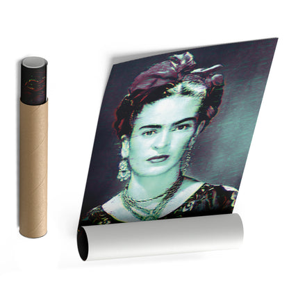 Frida Kahlo Glitch Canvas Wall Art – Creative Art Decor for Home
