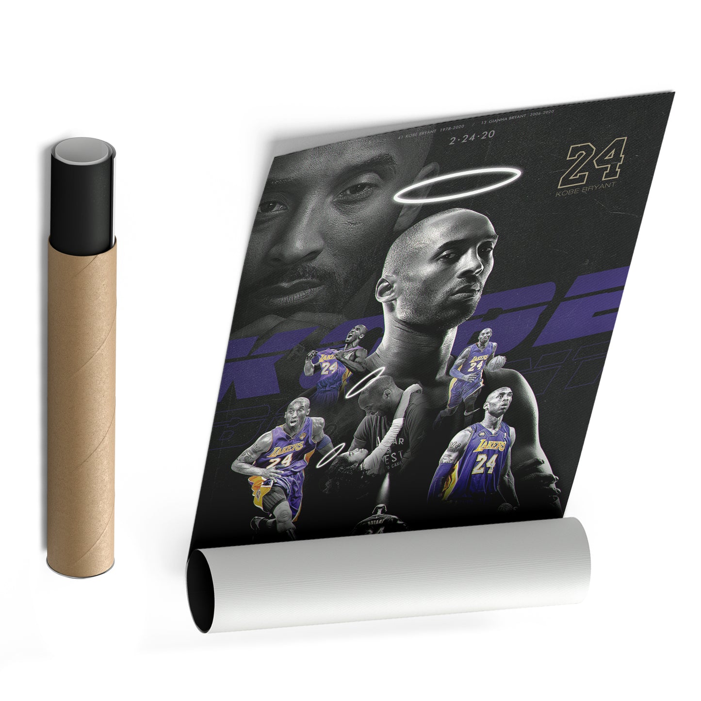 Mamba Out Kobe Bryant 2-24-20 Basketball Canvas Art – A Lasting Tribute