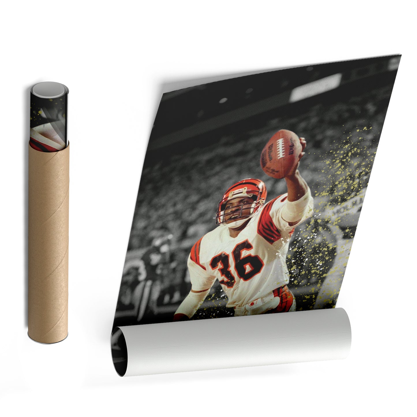 Jennings’ Kickoff Return Cincinnati Bengals Canvas Wall Art Decor - NFL Highlight Art