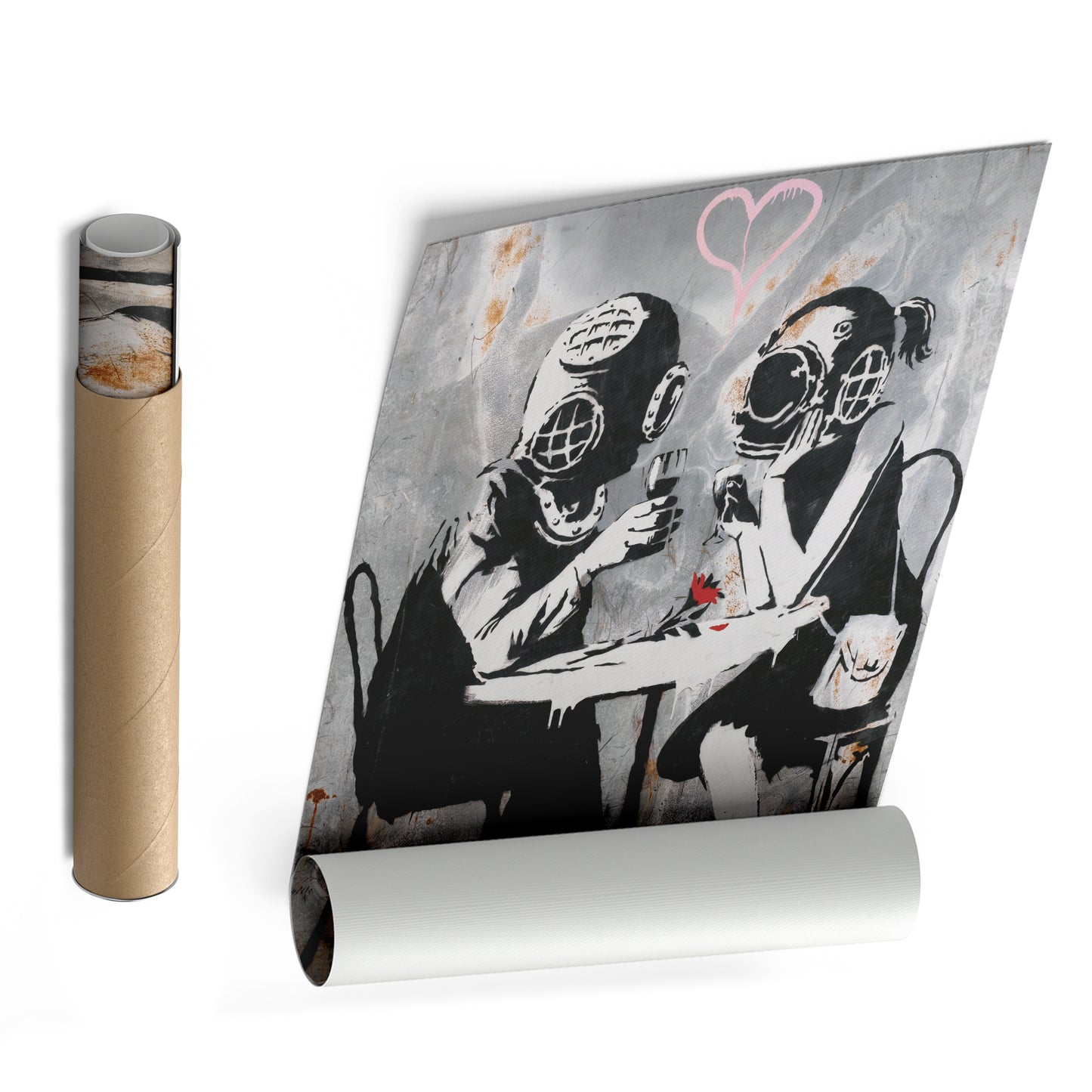Banksy 'Love Mask' Canvas Print - Framed Wall Art