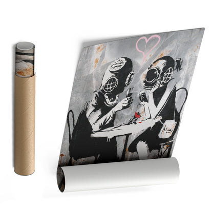 Banksy 'Love Mask' Canvas Print - Framed Wall Art